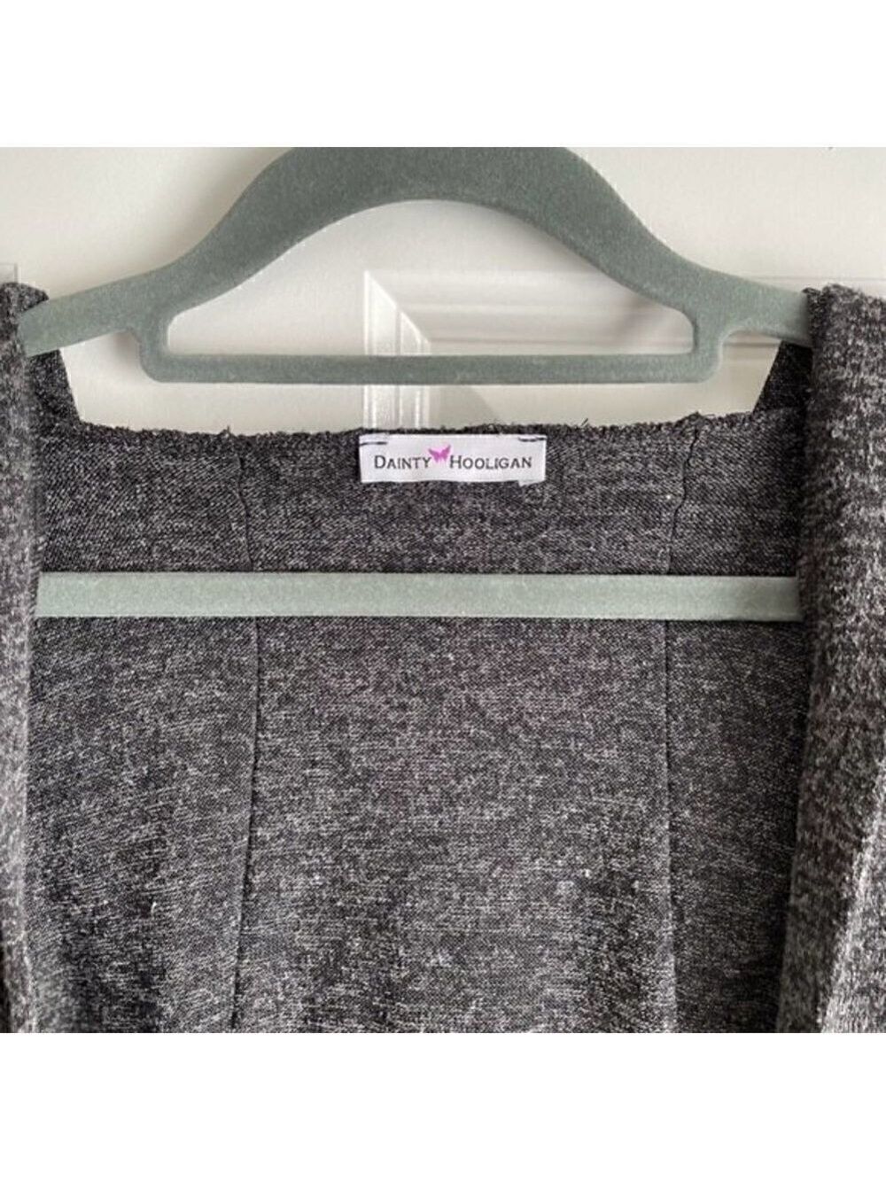 Dainty Hooligan Gray Hooded Cardigan Sweater Small - Picture 5 of 7